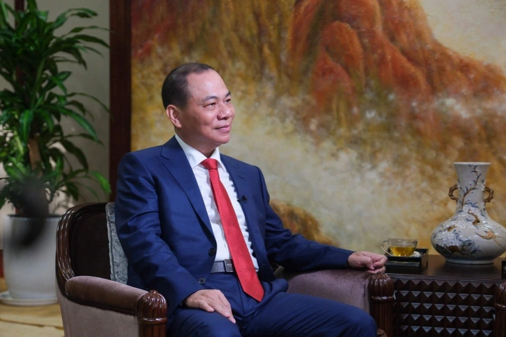 Sự bứt phá của nhóm cổ phiếu nhà tỷ phú Phạm Nhật Vượng đã dẫn dắt chỉ số VN-Index tăng điểm mạnh mẽ (Ảnh: Bloomberg).