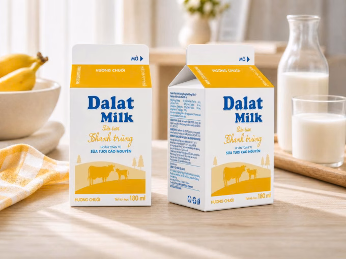 Sự giao thoa giữa sữa tươi cao nguyên và hương chuối tự nhiên tạo nên trải nghiệm vị giác mới mẻ. Ảnh: Dalatmilk